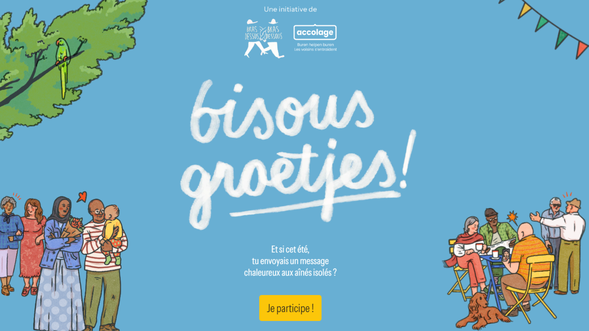 Bannière de la campagne bisous-groetjes